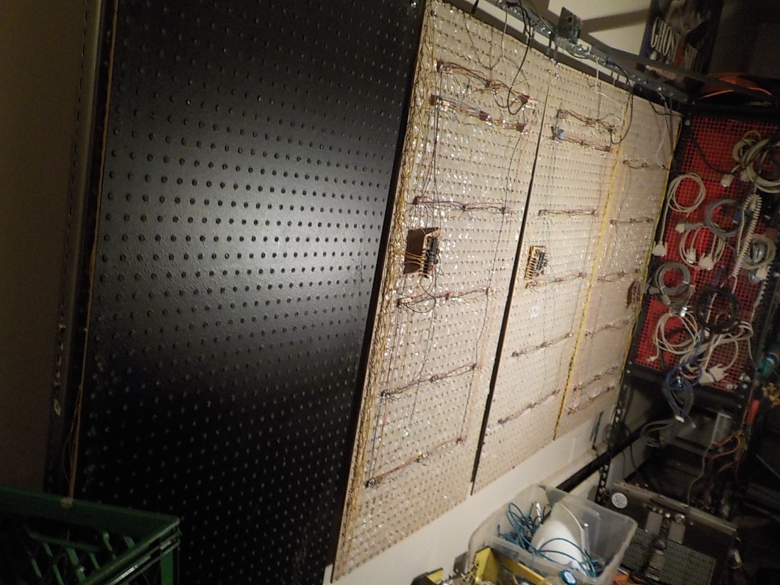 Showing the backs of the panels